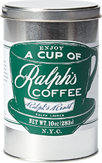 Tin of Ralph's Roast Blend coffee.