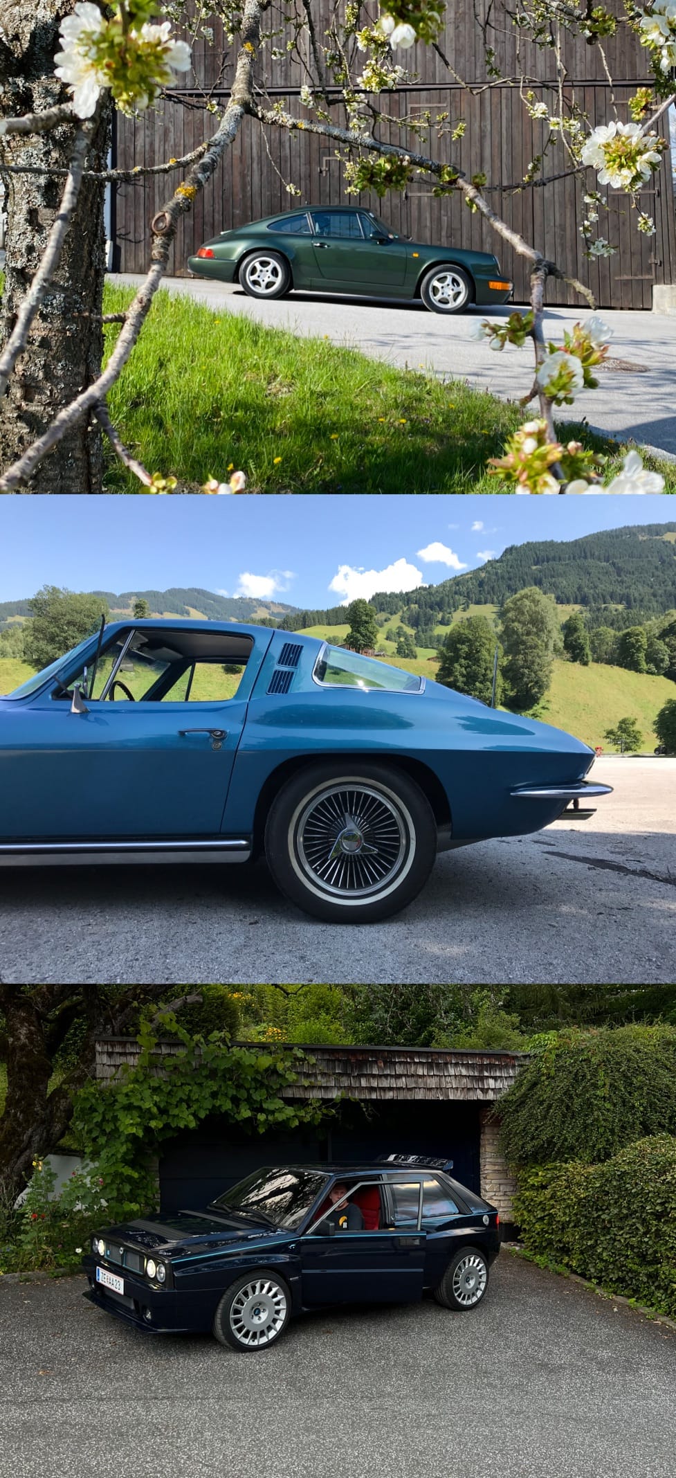<span>(Top) Ferdi&rsquo;s grandfather, Ferry Porsche, gifted Ferdi&rsquo;s mother this 964 Carrera 4, which she then passed on to her son. Ferdi says the custom green &ldquo;has a golden touch when it gets hit by the sun&rdquo; </span><br/><span class="caption-sub"><em>Photo credit: Ferdi Porsche </em> </span><br/><br/><span>(Middle) One of Ferdi&rsquo;s first vintage car purchases was a 1965 Corvette C2, pictured here. &ldquo;I bought it for its looks,&rdquo; he says. &ldquo;I still think the C2 is such a cool looking car&rdquo;</span><br/><span class="caption-sub"><em>Photo credit: Ferdi Porsche </em> </span><br/><br/><span>(Bottom) Ferdi procured this Lancia Delta Integrale Futurista&mdash;a redesign of the cult &rsquo;80s model&mdash;from Italian race car driver and Automobili Amos founder, Eugenio Amos, who exhibited his prototype at the first Ice Race. &ldquo;He did a really good job of making it feel more rally and sporty,&rdquo; Ferdi says. &ldquo;It&rsquo;s short and wide and has a very boxy feel that I love&rdquo;  </span><br/>