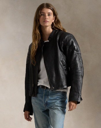 Brown leather jacket ralph lauren new arrivals