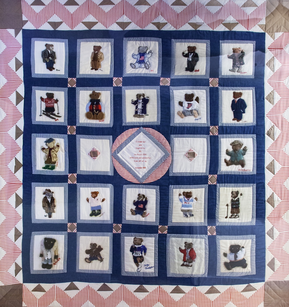 A patchwork of Polo Bears created especially for Ralph Lauren’s 25th anniversary