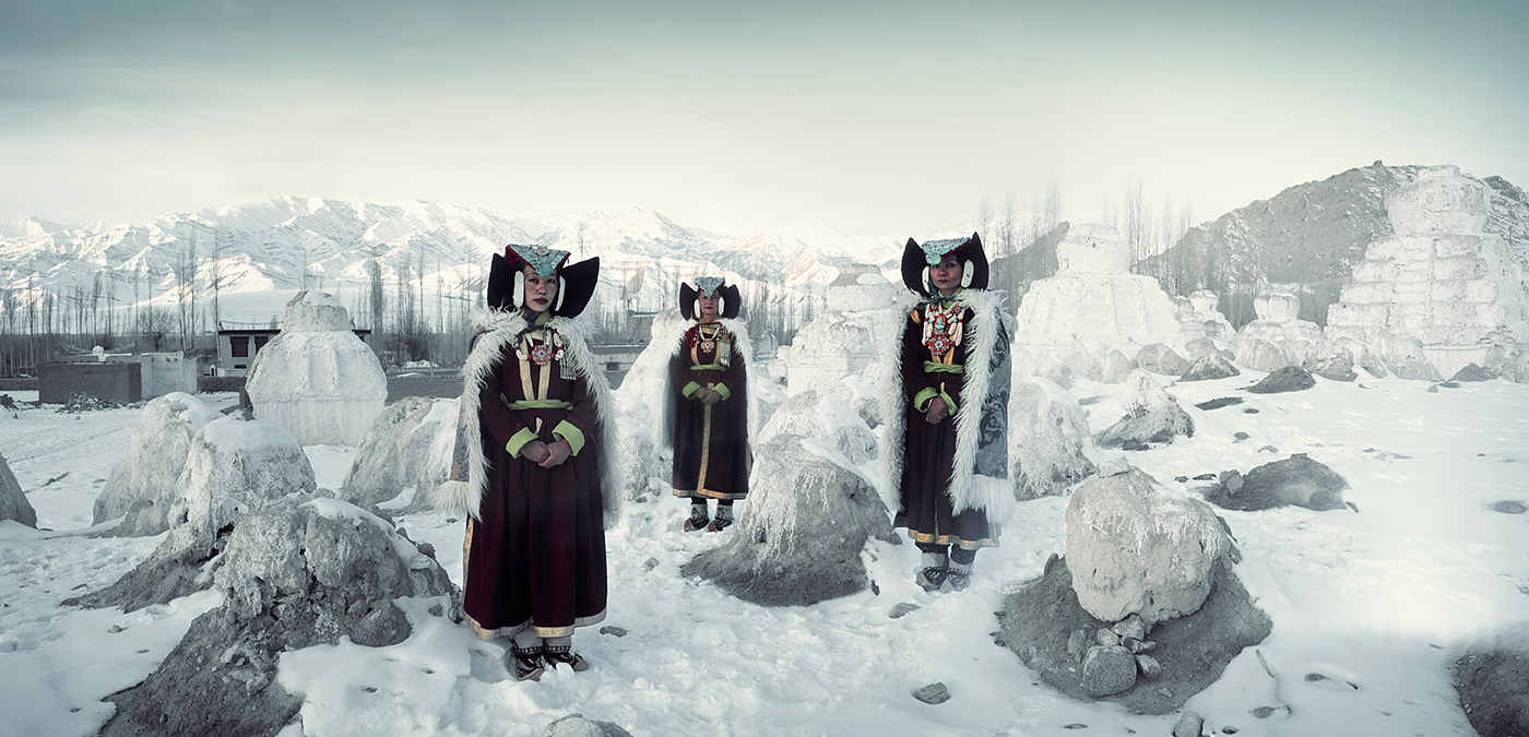 <span>Perak women from the Thiksey Monastery in Ladakh, a cold desert in northern India</span>.<br/>&#xA0;