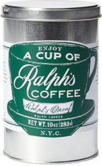 Tin of Ralph's Decaf.
