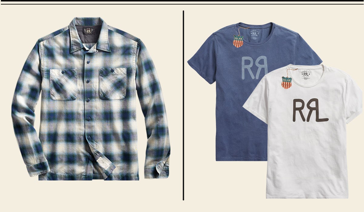 Blue & white plaid button-down