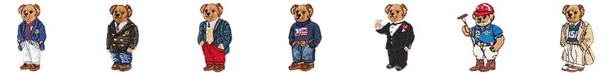 Embroidered letter A, animation of personalized Polos & embroidered Polo Bear