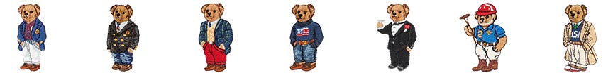 Embroidered letter A, animation of personalized Polos & embroidered Polo Bear