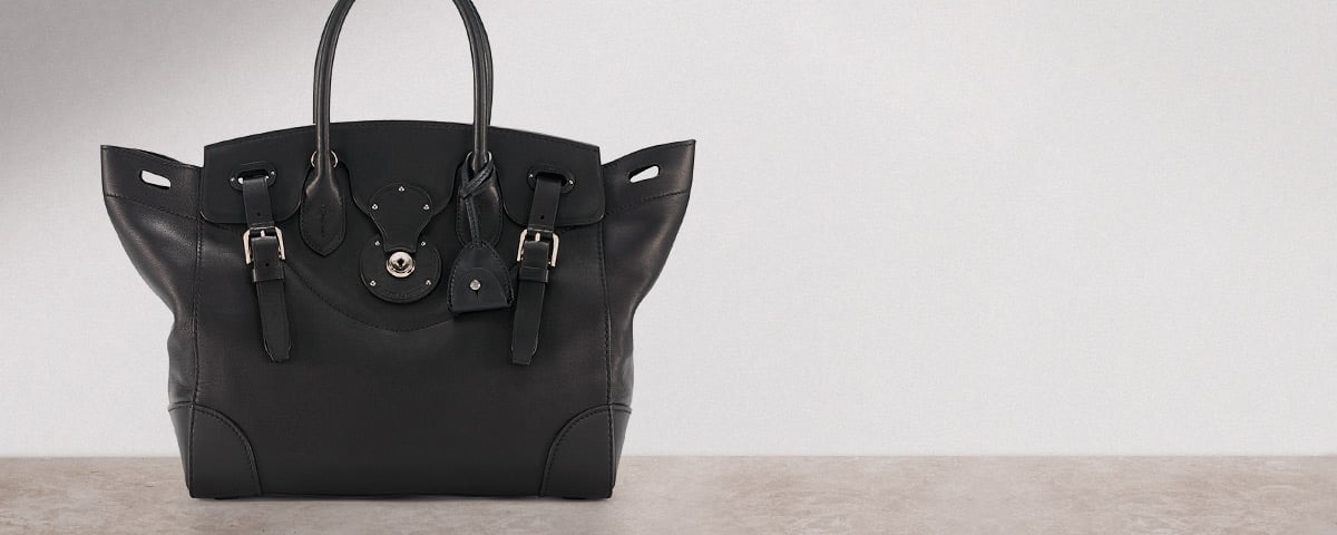 Black leather Ricky bag with silver hardware