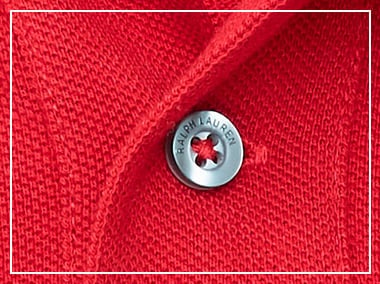 Close-up of Polo shirt buttoned placket