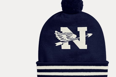 Animation of knit hat with custom graphics