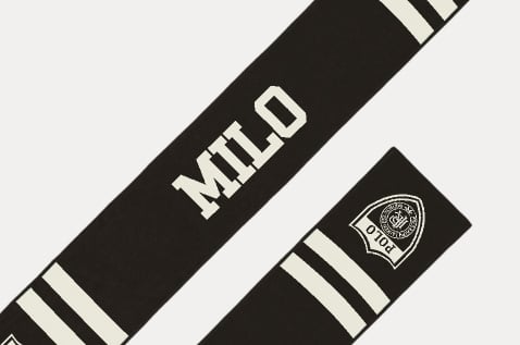Animation of knit scarf with custom graphics