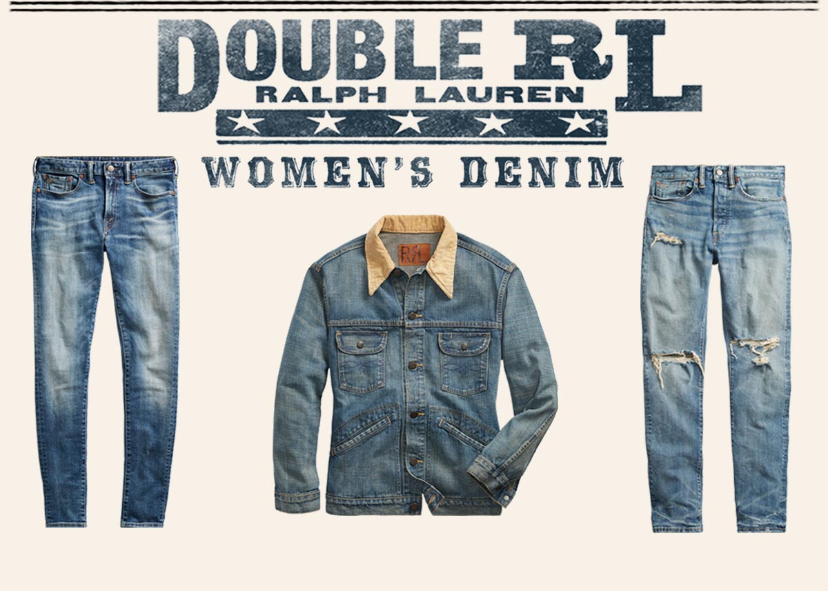 Two styles of Double RL jeans & a denim jacket