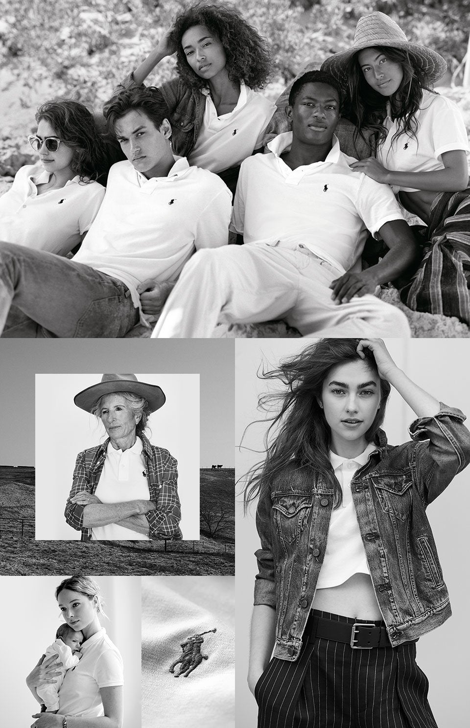 Collage of men in Polo shirts looks from casual to preppy
