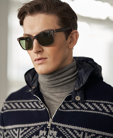 Pull zippé en laine mélangée